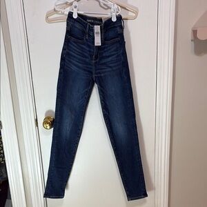 American Eagle Dark Blue High-Waisted Jeans